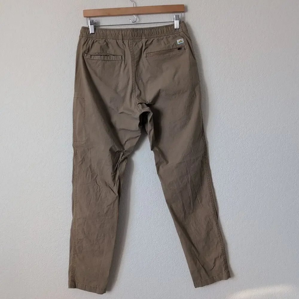 Vuori Mens Brown Khaki Ripstop Cotton Pants Small Medium Climbing Hiking Outdoor